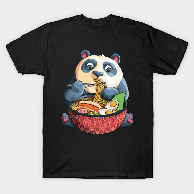 Kawaii Panda Noodles Cute Anime Panda Ramen Otaku Weeaboo T-Shirt by ScrewpierDesign